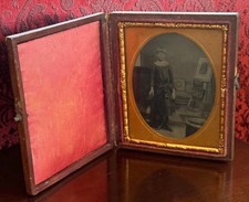 Antique Victorian Child Tintype Photo in Union Case – Standing Portrait – Origin picture