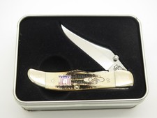 Vtg 2004 Case XX 6.51265LC Bone Stag Linerlock Mid Folding Hunter Pocket Knife picture