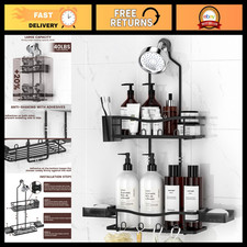 Rustproof Shower Caddy Hanging with Soap Holders for Bathroom, Black picture