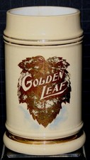 Pre Prohibition G. Heileman Brewing Co. GOLDEN LEAF Ceramic Beer Mug V. 1905 picture