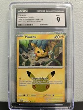 Pikachu 038/128 30th Anniversary Pikachu Rare #16 Holo CGC MINT 9 picture