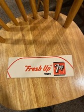 Vintage 7up Fresh Up paper Jerkhat Soda Sign picture