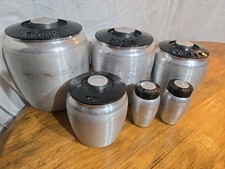 Vintage MCM Kromex Aluminum 6 Piece Canister Set Mid Century Modern picture