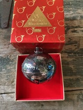 Wallace Silversmiths 1996 Annual Silver Plate Sleigh Bell Ornament with Box picture