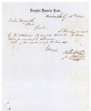 1855 Bank Letter Dauphin Deposit Harrisburg PA Draft to Philadelphia Ephemera picture