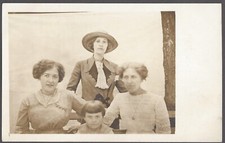 LADIES OF THE FAMILY RPPC Postcard Hat Unknown Location C1904-1920 picture