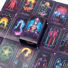 Inspired Neon Tarot Deck 78 Cards (10.3x6cm / 4.06x2.36in) English Divination picture