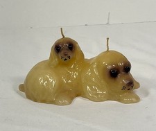 Vintage 1970's Wax Novelty Candle Dogs Cocker Spaniel picture