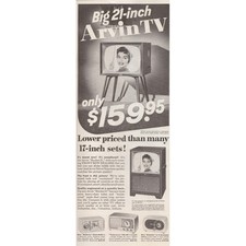 1955 Arvin Rocket 21 Inch Television Vintage Print Ad Mid Century Electronics picture
