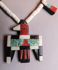 Vintage Santo Domingo Native American Thunderbird Necklace FA picture