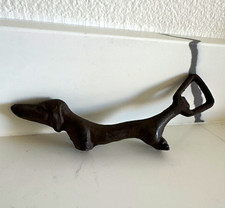 Cast Iron Dachshund Wiener Dog Bottle Opener 8” Rustic Metal Bar Decor picture