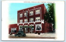 POSTCARD Eakin Hotel Vandalia's Only Fireproof Vandalia Illinois AAA Cafe picture
