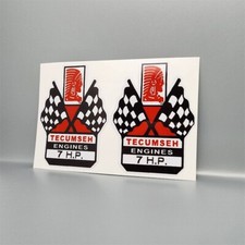 TECUMSEH ENGINE 7 HP DECALS, Vinyl STICKERS for Mini Bike, Go Kart, Mower picture