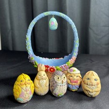 RARE Jim Shore Heartwood Creek Glorious Things Of Spring Easter Basket COMPLETE picture