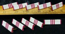 10X Vintage U.S. Military Ribbon Lot.  White/5X Red or Maroon Stripes, EPG1 picture
