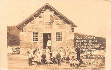 RPPC Plymouth Vermont Stone School House Calvin Coolidge 1880s (1907 post card) picture