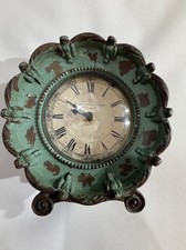 Vintage Hotel De Ville De Paris Metal Tabletop Desk Clock Green picture