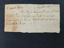 1792 antique 4th REG BRIGADE DIV of MILITIA ORDER stoughton ma RESCHEDULE PARADE picture