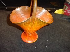 Vintage Nortth Carolina Pottery basket vaae-burnt orange glaze picture