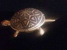 Vintage Turtle BOJ Eibar Spain Damasquina Brass Hotel Bell Wind Up España WORKS picture