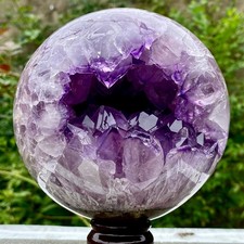 5.9LB Natural Amethyst Agate Sphere Polished Healing Crystal Ball Home Fe picture