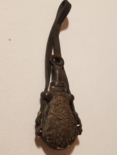 Antique 18-19th Century Metal Gunpowder Flask Priming flask, Heavy, Bronze Iron? picture