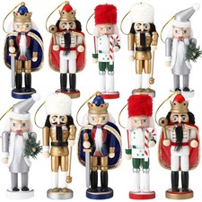10 Pcs Colorful Nutcracker Ornaments - Festive King Style Christmas Decor picture