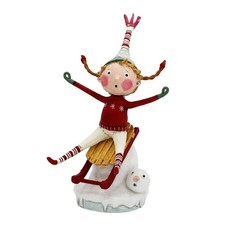 Lori Mitchell Downhill Dawn Sledding Red Sweater Christmas Winter Figurine 15533 picture