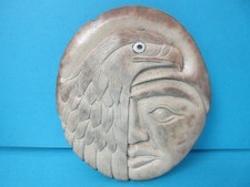 VINTAGE ALASKAN ARTIST JIM S BELL CARVING EAGLE & ESKIMO SIGNED JSB 7