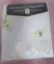 Vtg Wondercale by Springmaid Fitted Sheet - Daisies - No Iron Percale - NOS picture