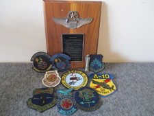 VIETNAM WAR to DESERT STORM USAF PLAQUE POCKET ROCKET MISSILMAN PIN + 9 PATCHES picture