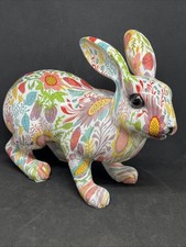 NEW Vintage Easter Floral Bunny Rabbit Resin Spring Decor picture