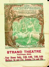 Romance Of Tarzan Strand Theatre Hastings Nebraska Silent Film Brochure 5x7