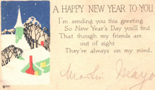PF Volland & Co Happy New Years Postcard 1918 Divided Back Stamped picture