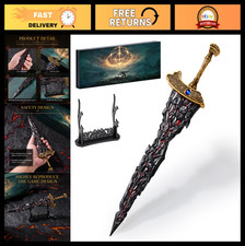 Eldens Rings Maliketh's Black Blade Sword Model, 11.8-Inch Metal Craft Sword picture