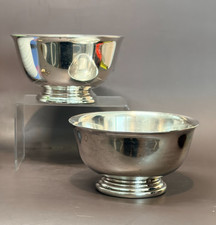 Vintage Silverplate Revere Bowls Matched Pair Gorham Wilcox Pedestal Small picture