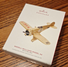 Hallmark Wedell Williams Model 44 Plane Christmas Ornament Skys The Limit 25 picture