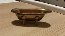 Vintage Miniature Dollhouse Brass Claw Foot Bath Tub picture