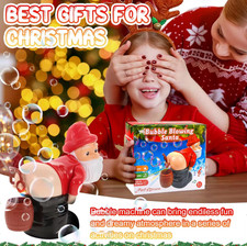 Santa Claus Bubble Machine with Music and LED Lights, Christmas Toy for Kids picture
