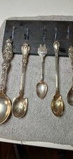 Vintage 925 Sterling Silver 5 piece Ornate Collectible Spoons Use or Scrap 125gr picture