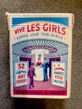 Vintage Vive Les Girls Playing Cards Risqué Pin-Up Adult Novelty Deck w/ Box picture