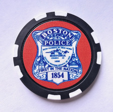 Boston Massachusetts Police Poker Chip - Red Sox - (Golf Marker Coin) FREE USPS picture