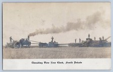 Clark South Dakota SD Threshing View Farming Real Photo Postcard RPPC 1908 picture