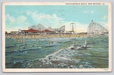 Pontchartrain Beach New Orleans LA Vintage Linen Postcard Amusement Park picture