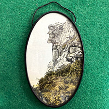 Vintage Old Man Of The Mountain New Hampshire Oval Hanging Souvenir Wall Plaque picture