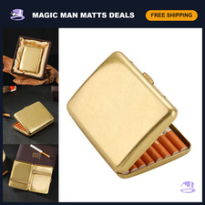 Heavy-Duty Metal Cigarette Case & Dispenser, Holds 16 Cigarettes, Retro Tobacco picture