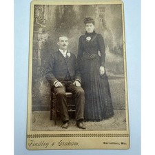 Antique 1890 Cabinet Card Photo Findley & Graham Carrollton MO Wampler Family picture