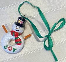 SALE Dunkin Donuts Snowman Joy Collectible Ornament 2014 picture