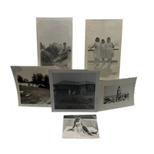 Vintage 1941 Family Beach Life Lot 6 Photos 1.75x2.5-2.75x4.5 B&W Gelatin Orig picture
