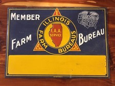 Vintage Metal Sign~Illinois Farm Bureau Member~Original AFBF~13.5”x9.5” picture